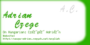 adrian czege business card